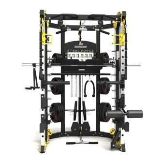 Binom Steel Force B10 NUOVO MODELLO Multigym, Doppia Puleggia, Power Rack, Multipower, Leg Press e accessori